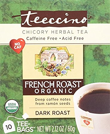 Teeccino Herbal Coffee Herbal Coffee Tee-Bags French Roast 10 Bags (2-Pack)