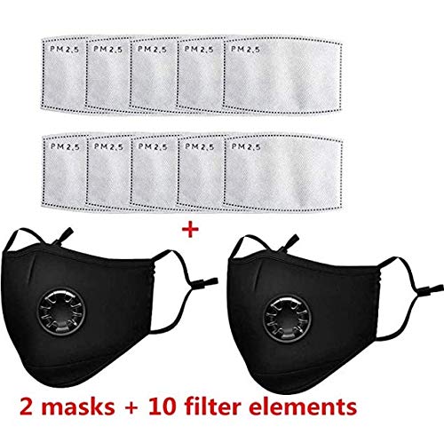 PM2.5 N95 Activated Carbon Filter Insert 5 Layers Protective Filter (2 Masks   10 Filters)