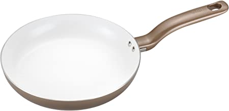 T-fal C72807 Initiatives Nonstick Ceramic Coating PTFE PFOA and Cadmium Free Scratch Resistant Dishwasher Safe Oven Safe Fry Pan Cookware, 12-Inch, Gold