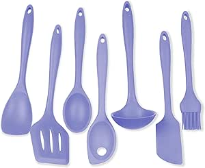 Chef Craft Premium Silicone Kitchen Tool and Utensil, 7 Piece Set, Pastel Blue