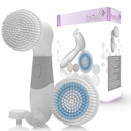 Ivation Waterproof 5 in 1 Body and Facial Rotary Brush Skin Cleansing System