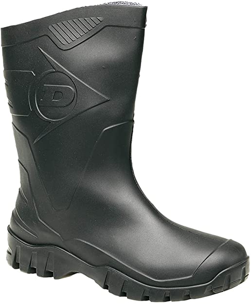 DUNLOP Short Leg Half-Height Wellies Easier On & Off Good For Wider Calf Fitting