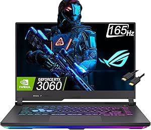 ASUS ROG Strix G15 Gaming Laptop (15.6" 2K 165Hz IPS, AMD Ryzen 7 6800H, 64GB DDR5 RAM, 1TB SSD, GeForce RTX 3060 6GB, (8-core Beat i7-11800H)) RGB Backlit KB, IST Cable, Win 11 Home, Eclipse Gray