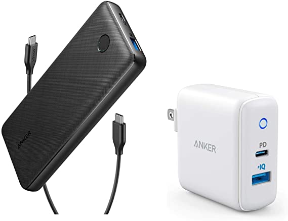 Anker Portable Charger Bundle, PowerCore Essential 20000 PD USB-C Portable Charger and PowerPort PD 2 30W Fast Charger for iPhone 11/11 Pro/11 Pro Max/X/8, Samsung, iPad, and More