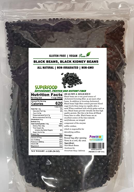 6 LB 100% ALL Natural, Black Turtle Beans ,Black Beans,Black Kidney Beans,US Seller