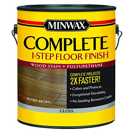 Minwax 672020000 Series 67202 1G Gloss Acorn Brown Complete 1-Step Floor Finish, 1 Gallon