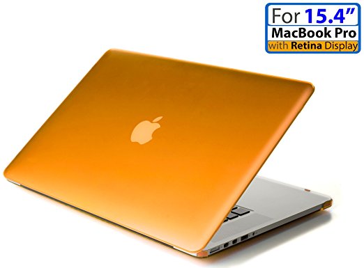 iPearl mCover Hard Shell Case with FREE keyboard cover for 15-inch Model A1398 MacBook Pro (with 15.4-inch Retina Display, with or without Force Touch Trackpad) - ORANGE