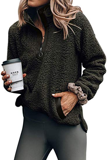 Chase Secret Womens Long Sleeve Zip Sweatshirt Fleece Pullover Outwear Coat Pockets(S-XXL)