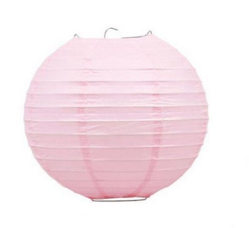 Liroyal 10" Pink Round Paper Lantern - (10 Pack)