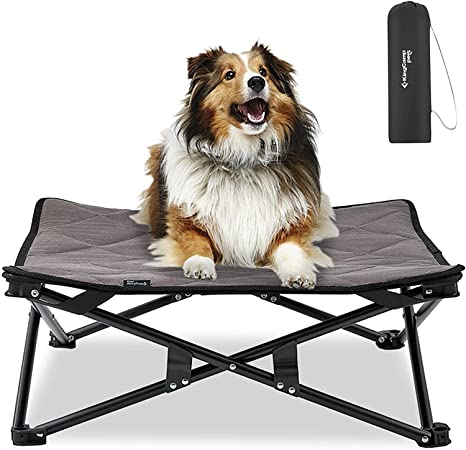 KINGCAMP Stable Folding Elevated Pet Bed Portable Cooling Raised Dog Bed Pet Cot for Dogs Washable Mesh Travel Camping Dog Bed Outdoor, Small, Medium, Large