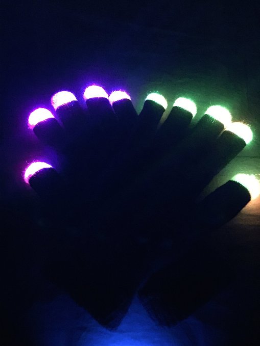 WDCS LED Gloves Party Light Show Gloves- 6 Light Flashing Modes The Best Gloving and Lightshow Dancing Gloves for Clubbing Rave Birthday EDM Disco and Dubstep Party Black 6 Modes