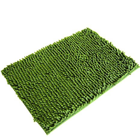 FEITONG Soft Shaggy Non Slip Absorbent Bath Mat Bathroom Shower Rugs Carpet (Size:50*80cm/19.7*31.5", Green)