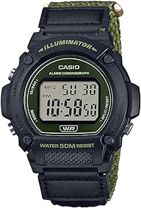 Casio Illuminator Alarm Chronograph Digital Watch W-219HB-3AVCF