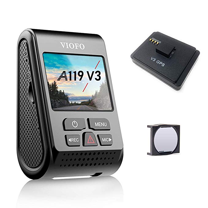 VIOFO A119 V3 2560 x 1600P Dash Camera with GPS Logger and CPL 2019 Edition