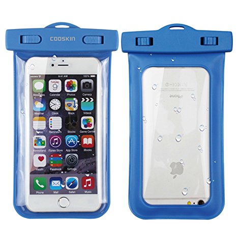 COOSKIN Universal Waterproof Case Bag Pouch for iPhone 6 Plus 5s,Samsung Galaxy S6 S5 S4 Note 4, HTC Lg G2, G3, Nexus 5, Also Fits Other Smartphone up to 5.7" Diagonal(Blue)