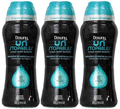 Downy Unstopables in Wash Scent Boosters, 19.5 Ounces (Pack of 3)