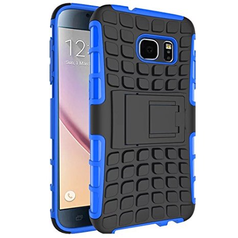Galaxy S7 Case, MoboZx [Premium Dual Layer] [Rugged Shield   Flexible TPU] Protective Heavy Duty Scratch-Resistant Shock-Absorbent Bumper With Kickstand, ECO-F Packaging For Samsung Galaxy S7 (Blue)