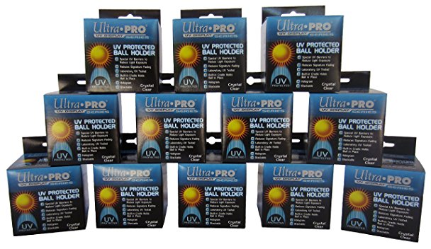 12 Ultra Pro Square BASEBALL DISPLAY Holder w/Stand UV Protection New Lot Set (12 Baseball Cube Bundle)