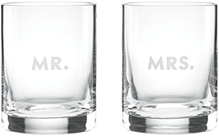 kate spade new york Darling Point Mr. and Mrs. Double Old-Fashioned Glasses, Set of 2