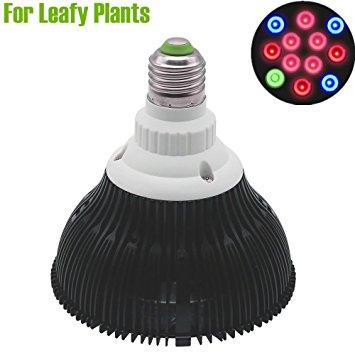 LightingWill LED Grow Light Bulb 12W E26 E27 Base 4 Bands Plant Growing Bulb For Leafy Plant Germination Through Flowering Indoor Garden Greenhouse Flower Hydroponics Aquatic Bonsai System(A-1)