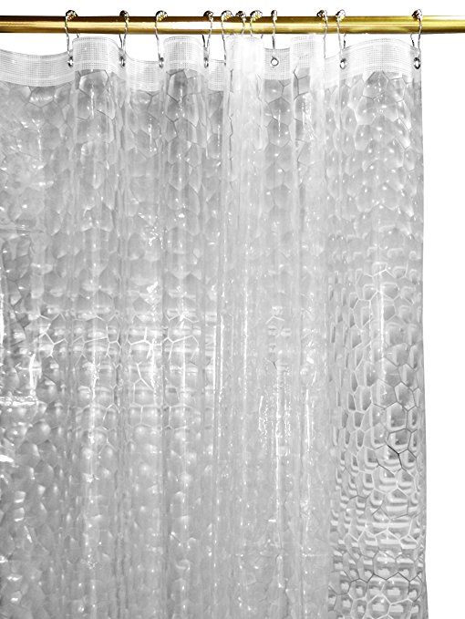 Mildew Resistant 3D Shower Curtain - Water-Repellent & Anti-bacterial With Magnets - 72x72 Inch - By Utopia Home