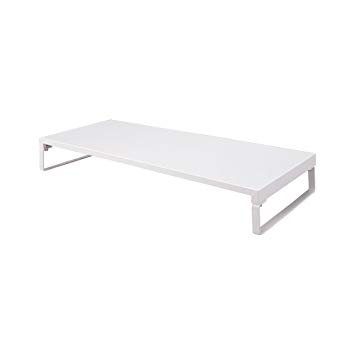 LIHIT LAB Desktop Stand (Monitor Stand), White, 9.8 x 23.2" x 3.1" (A7332-0)