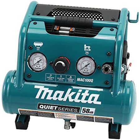 Makita MAC100Q Quiet Series, 0.5 HP, 1 Gallon, Oil-Free, Electric Air Compressor