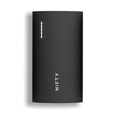 NIFTY Mobile Charger for Smartphones and Tablets with Apple Fast-Charging, Quick Charge 3.0 and USB Type-C, the Ultimate Portable Charger (6,800 mAh) (Suede Black)