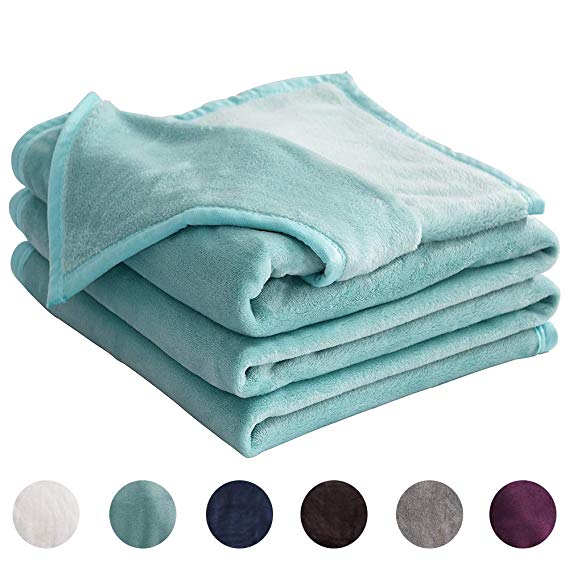 LIANLAM Fleece Blanket Lightweight Super Soft and Warm Fuzzy Plush Cozy Luxury Bed Blankets Microfiber (Turquoise, King(104"x90"))