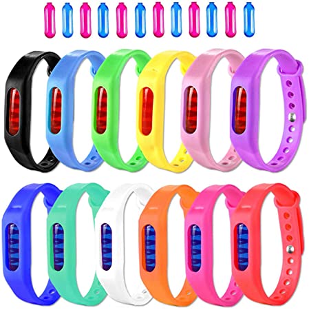 BuggyBands Mosquito Repellent Bracelet 12 Pack Natural Mosquito Repellent Band Safe for Kids Adults Waterproof Mosquito Repellent Wristband Indoor Outdoor Protection UP to 720Hrs (12 Extra Refills)