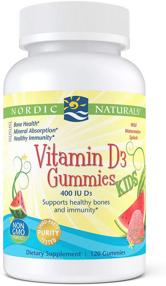 Nordic Naturals Vitamin D3 Gummies, Watermelon Flavor, 120 Count