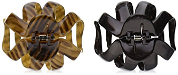 Scunci No-Slip Grip Octopus Clip, Black and Tortoise, 2-Count