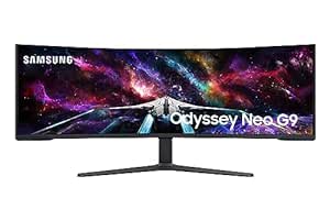 Samsung 57-inch(144.87cm) Odyssey Neo G9 Dual QHD, 240Hz, 1ms Curved Gaming Monitor, USB Hub, HAS, Quantum Mini LED, HDR1000, Smart TV, AMD FreeSync Premium Pro (LS57CG950NWXXL, Black)