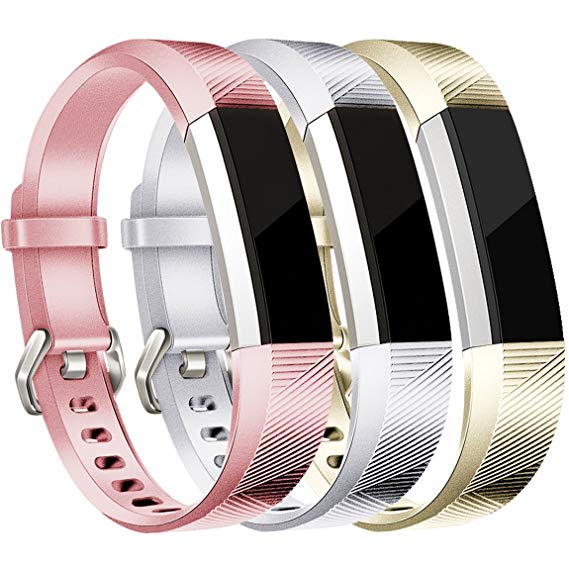 Maledan Replacement Accessories Bands (3 Pack) for Fitbit Alta and Alta HR, Classic Sport Band for Fitbit Alta HR and Fitbit Alta, Small Large Women Men