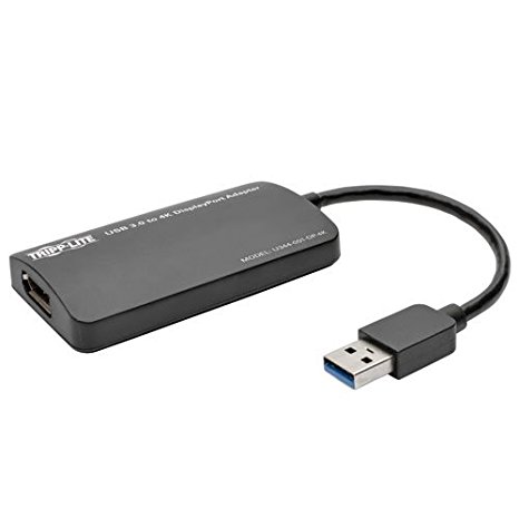 Tripp Lite USB 3.0 SuperSpeed to DisplayPort Dual-Monitor External Video Graphics Card Adapter, 512 MB SDRAM, 4K x 2K (U344-001-DP-4K)