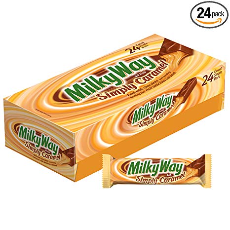 MILKY WAY Simply Caramel Milk Chocolate Singles Size Candy Bars 1.91-Ounce Bar 24-Count Box
