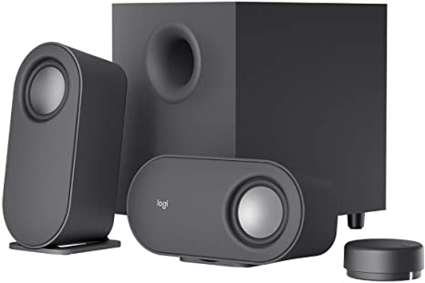 Logitech Z407 Bluetooth Computer Speakers with Subwoofer and Wireless Control, Immersive Sound, Premium Audio with Multiple Inputs, USB Speakers - Black