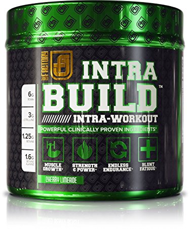 INTRABUILD Premium BCAA Intra Workout Supplement with Clinically Dosed L-Citrulline, Betaine, Beta-Alanine, & More - Boost Muscle Growth, Strength, Endurance, & Recovery - Cherry Lime