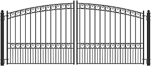 ALEKO Dual Swing Driveway Gate | 16 x 6 Feet | Anti-Rust Galvanized Steel Gate | Outdoor Fence Gate | Swing Security Barrier | DG16PARD | (16x6, Paris Style)