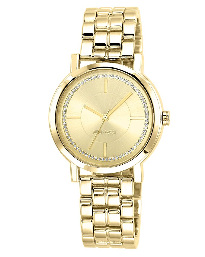 Nine West Women's NW/1642CHGB Gold-Tone Bracelet Watch