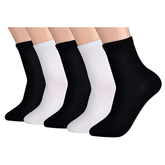 Men's Comfort Cotton Crew Socks Thin 5 Pack in a Box
