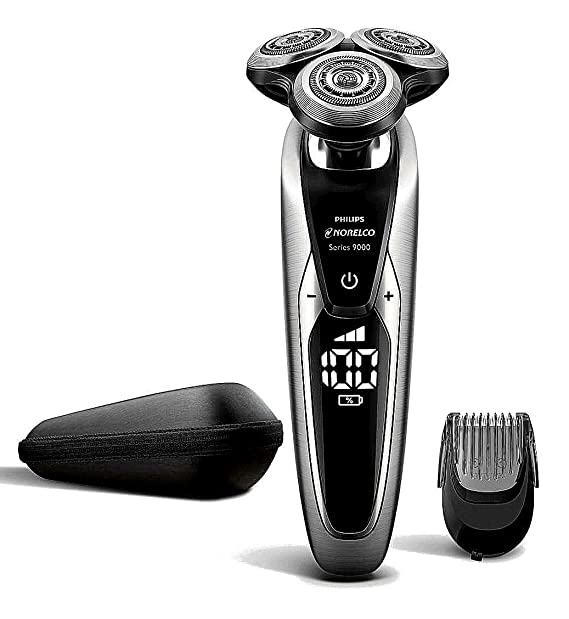 Philips Norelco Shaver S9733/90 Series 9000 Electric Shaver 9850 Wet & Dry with SmartClick Beard Styler, V-Track Blade System & Multiple Indicators