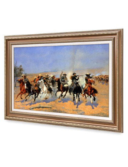 DecorArts - A Dash for the Timber Frederic Remington Classic Art Reproductions Giclee Printsamp Museum Quality Framed Art for Wall Decor Framed size 26x36