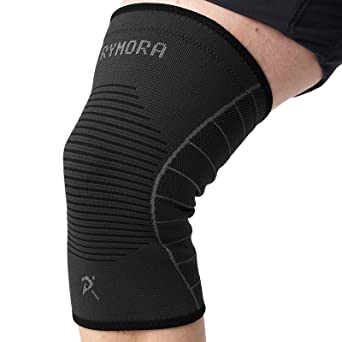 Knee Support Sleeve for Women and Men (Black) (Single Wrap) (Small) - Compression Brace for Ligament Injury, Joint Pain Relief, Running, Arthritis, ACL, MCL, Sport