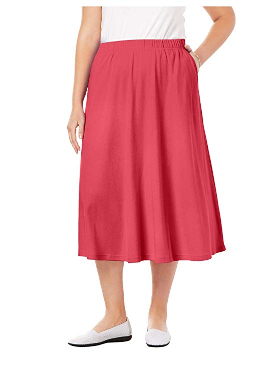 Woman Within Women's Plus Size 7-Day Knit A-Line Skirt