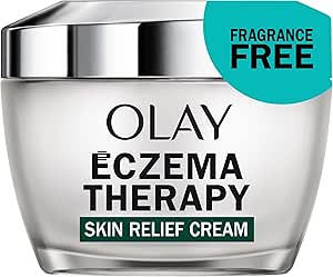 Olay Sensitive Eczema Therapy Face Moisturizer Skin Relief Cream, 1.7 fl oz Fragrance-Free Skin Care Treatment with Colloidal Oatmeal