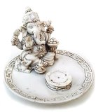 White Beautiful Lord Ganesh Incense Sticks Holder - Ganesha Laxmi Shiva Durga Kali