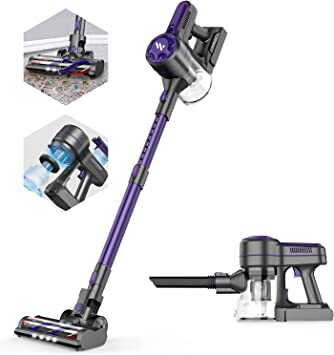 Cordless Vacuum Cleaner, Stick Vacuum with 5 Stages Efficiency Filtration, 80000 RPM Brushless Motor and 2200 mAh Battery, Lightweight Vacuum Cleaner