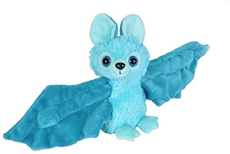 Wild Republic Huggers Blue Bat Plush, Slap Bracelet, Stuffed Animal, Kids Toys, 8 inches