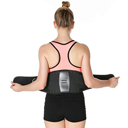 Back Brace Back Support Belt with Removable Lumbar Pad, Relief for Back Pain, Herniated Disc, Sciatica, Scoliosis and more, Lumbar Brace Belt with Adjustable Support Straps, Lower Back Belt for Men Women by Biewoos (REG (26"-37" Belly))